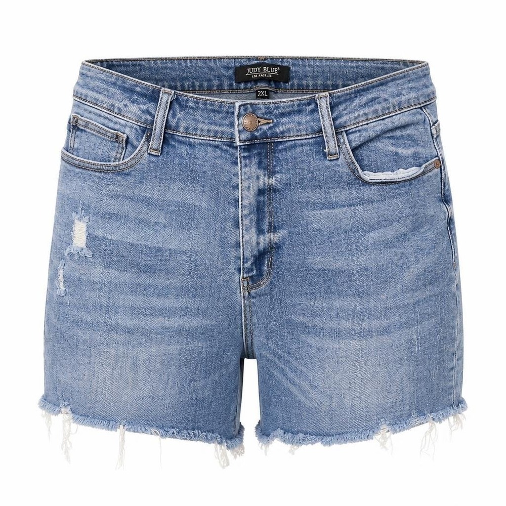 Judy Blue Shorts Womens 2XL JB150052 Denim Distressed Raw Hem Stretch Bentley